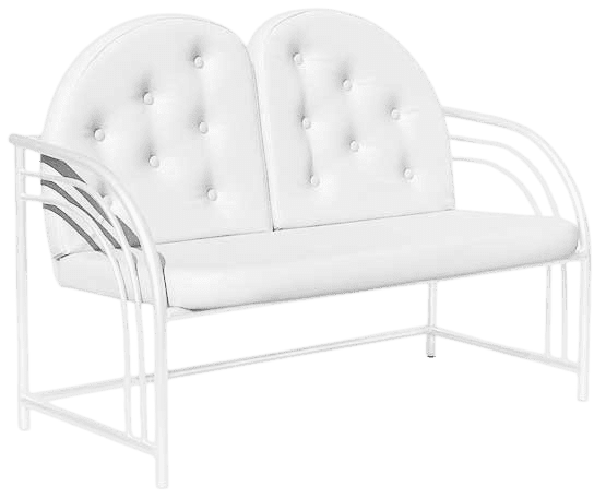 Купить диван для ожидания с пуговицами Д03, со спинкой, двухместный - цвет Dollaro White с доставкой по России